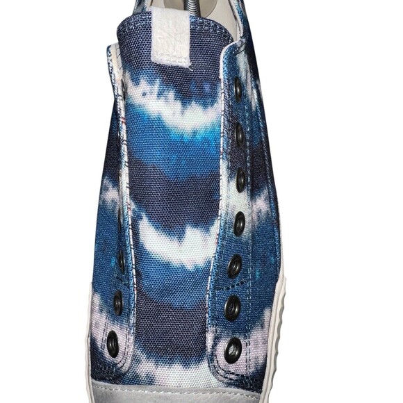 John Varvatos BootLeg Tie-Dye Slip-On Sneakers 11M Blue White No Laces - Picture 5 of 13